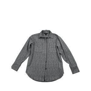 Athleta Textured Shirt Jacket Button Up in Braiden Black White Size XXS